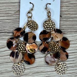 Gold and Leopard fashion earrings
